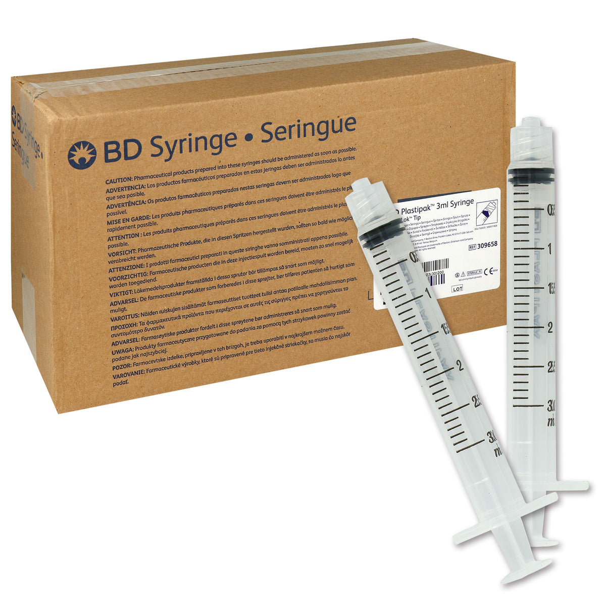 BD Plastipak Sterile Luer Lock Syringe 3ml (Box of 200)