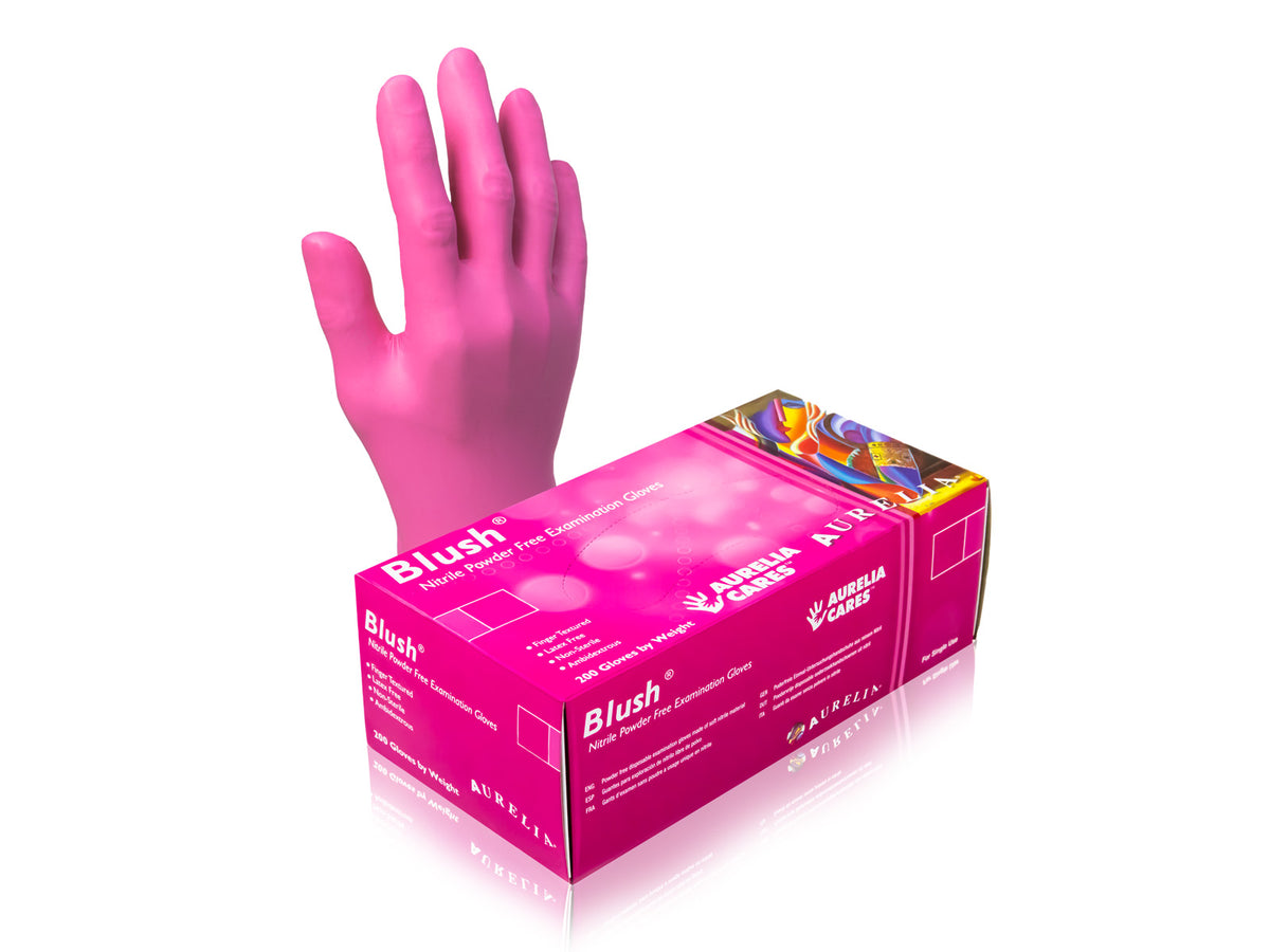 Aurelia BLUSH (PINK) Powder Free Nitrile (200 Gloves) size M