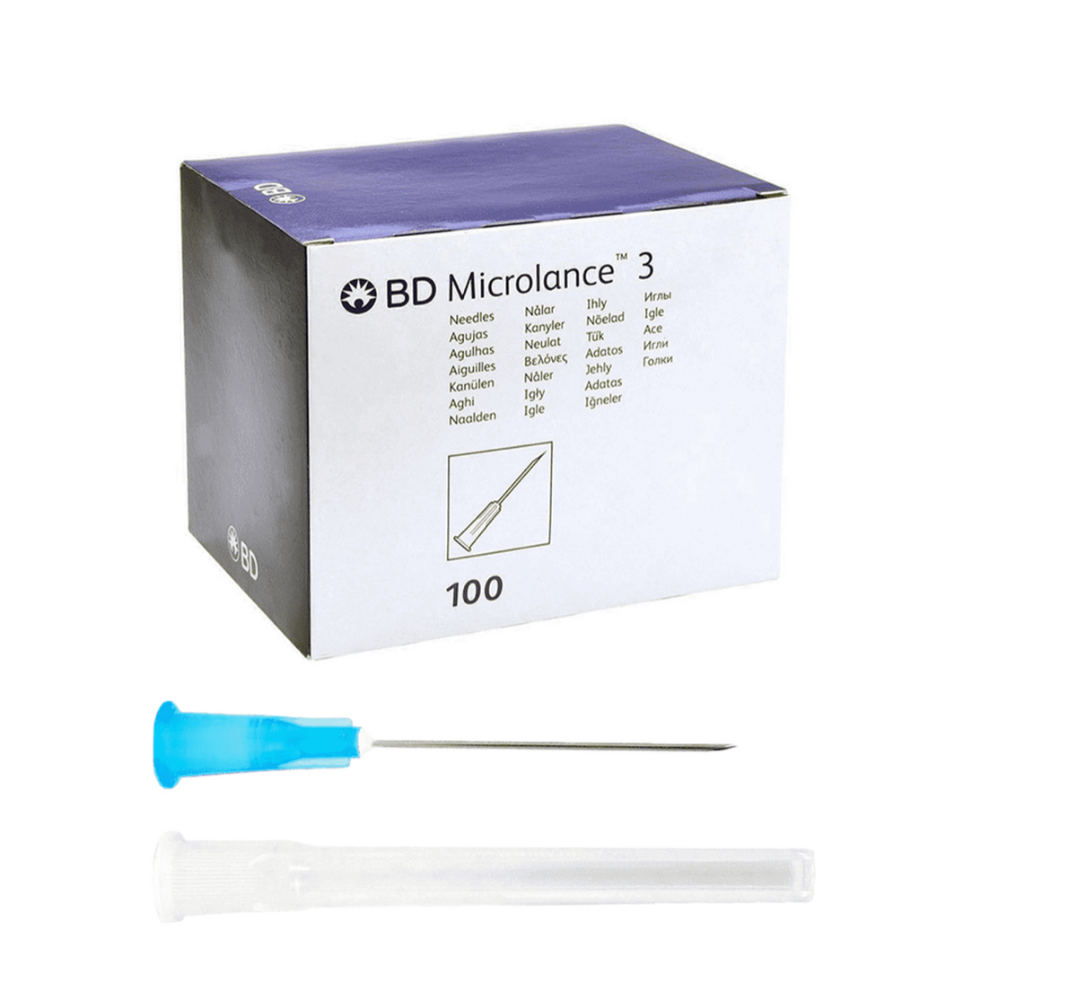 BD Microlance Needles Blue 23g x 25mm (1 inch) Box of 100