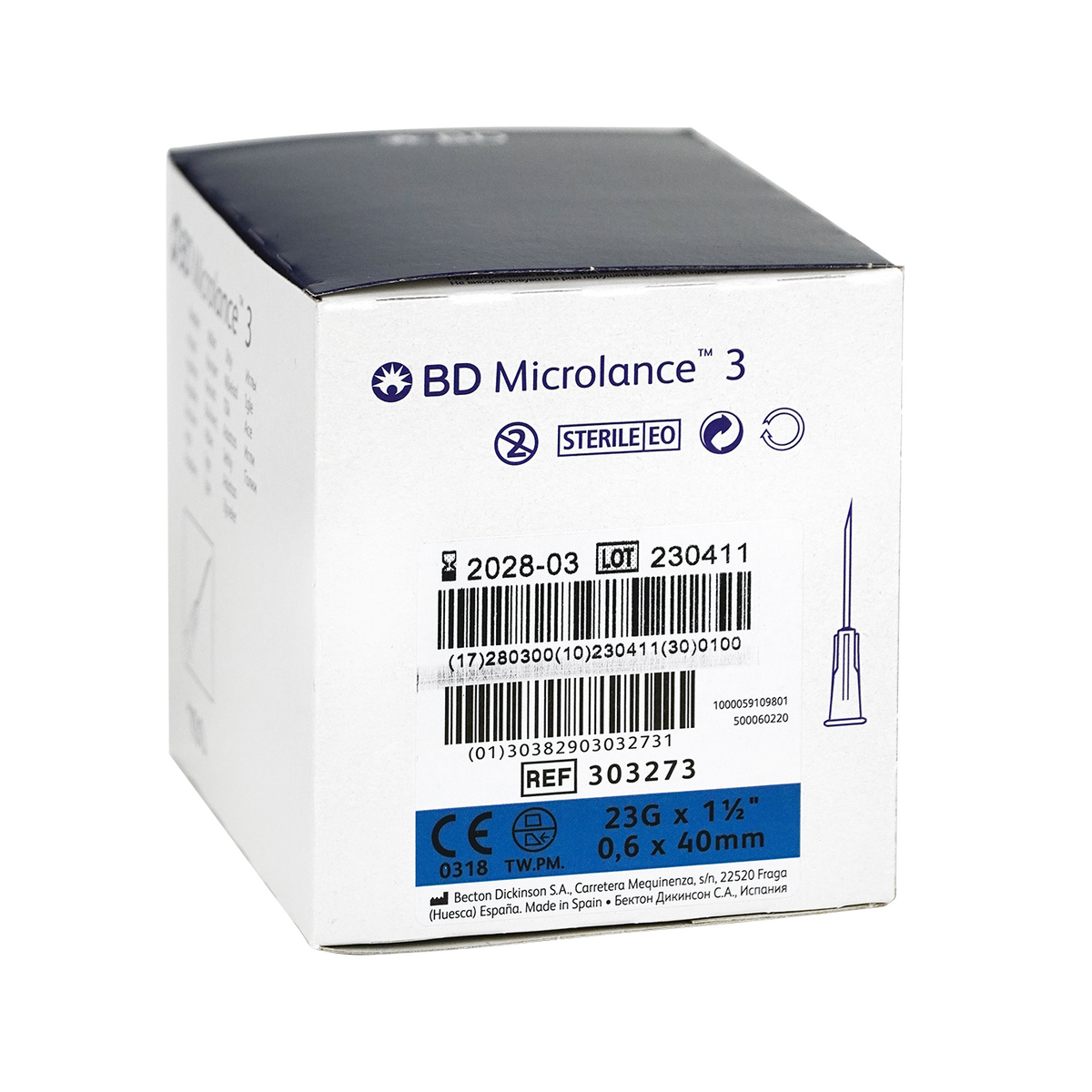 BD Microlance Needles Blue 23g x 25mm (1 inch) Box of 100